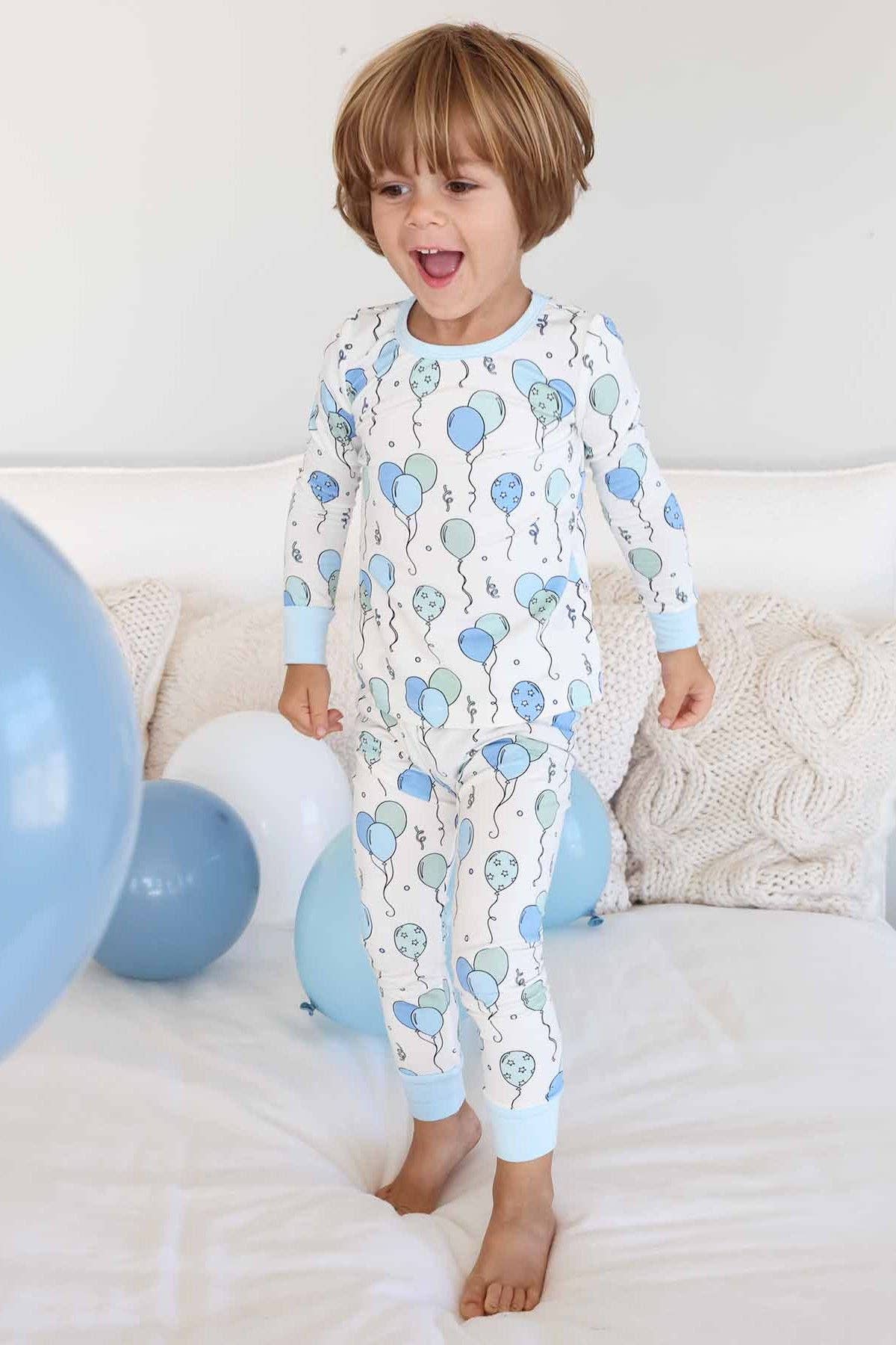 Party Time Two Piece Pajama Set, Blue