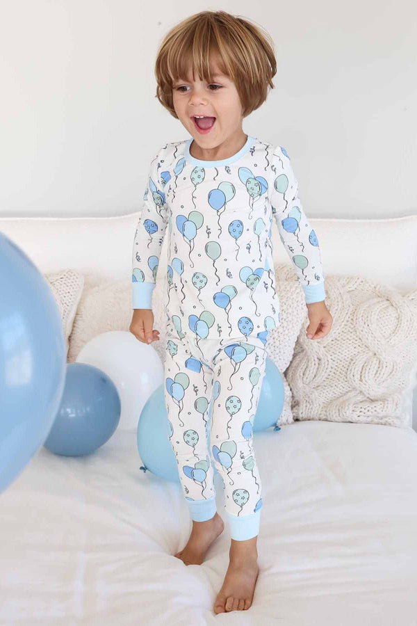 Party Time Two Piece Pajama Set, Blue