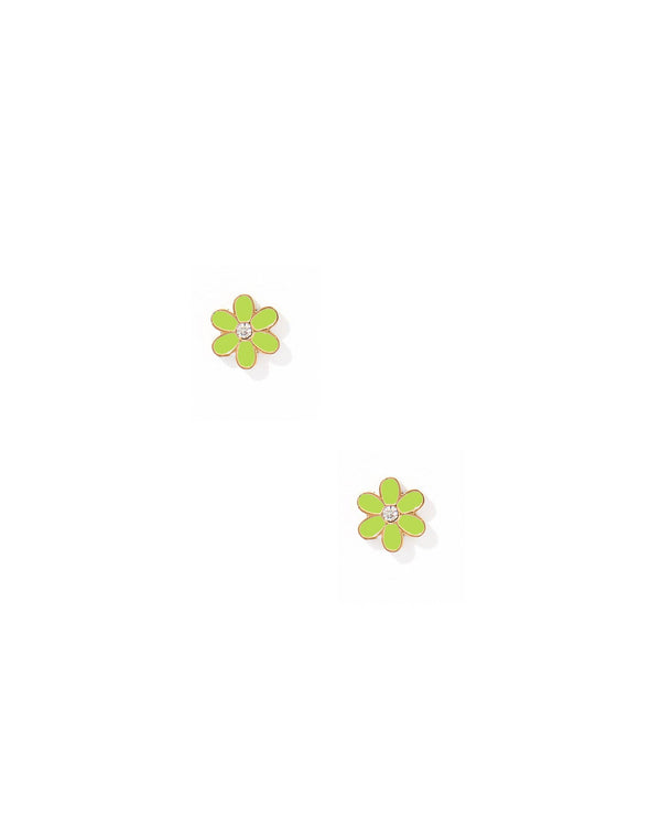 Screwback Stud Earrings - Alli Neon Green - Magpies Paducah