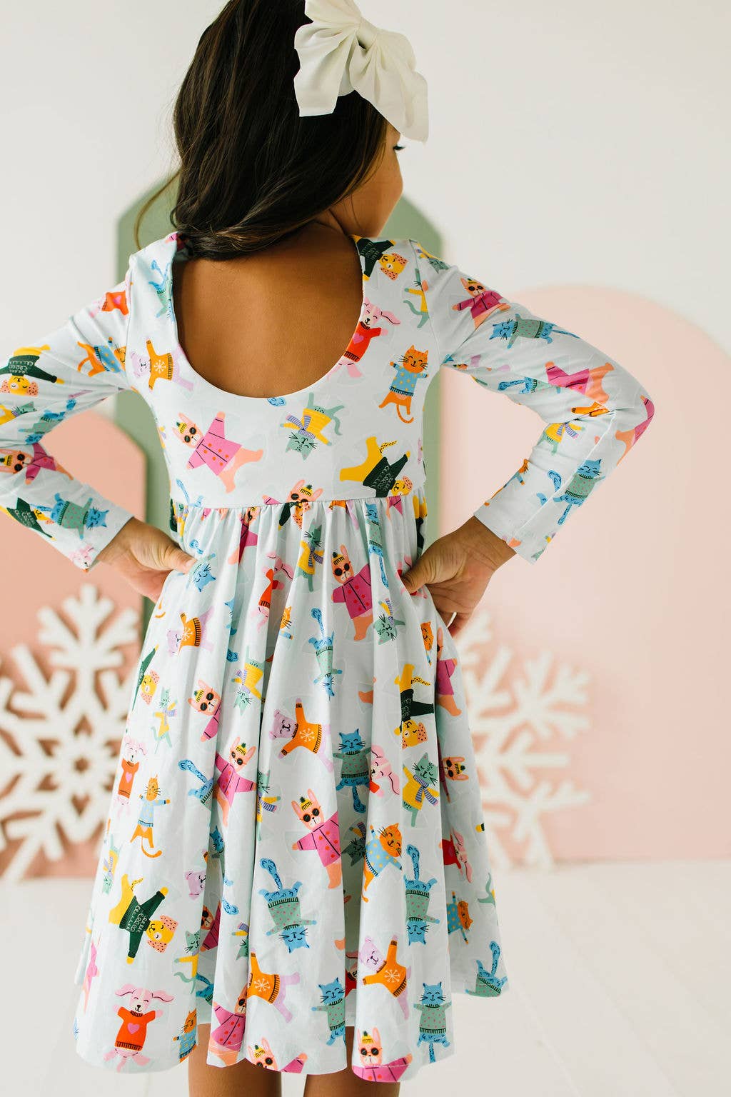 Gwendolyn Dress in Snow Cats