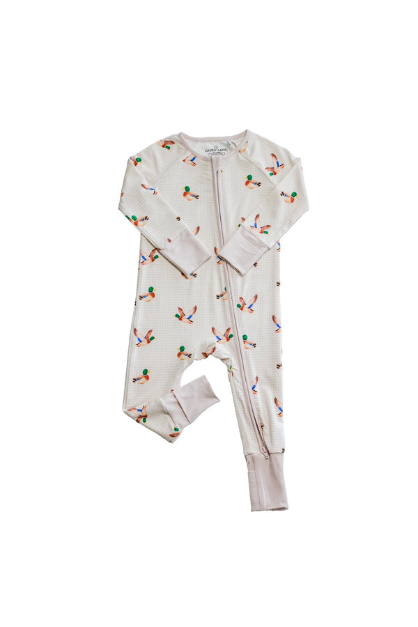 Convertible Zip Romper, Little Mallard