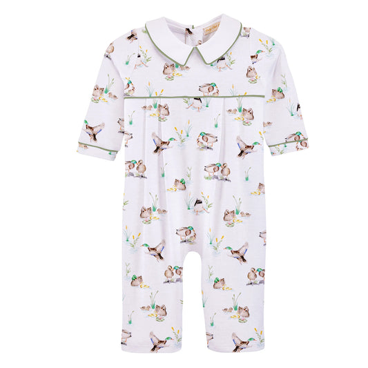 Playsuit with Point Collar, Duck Pond