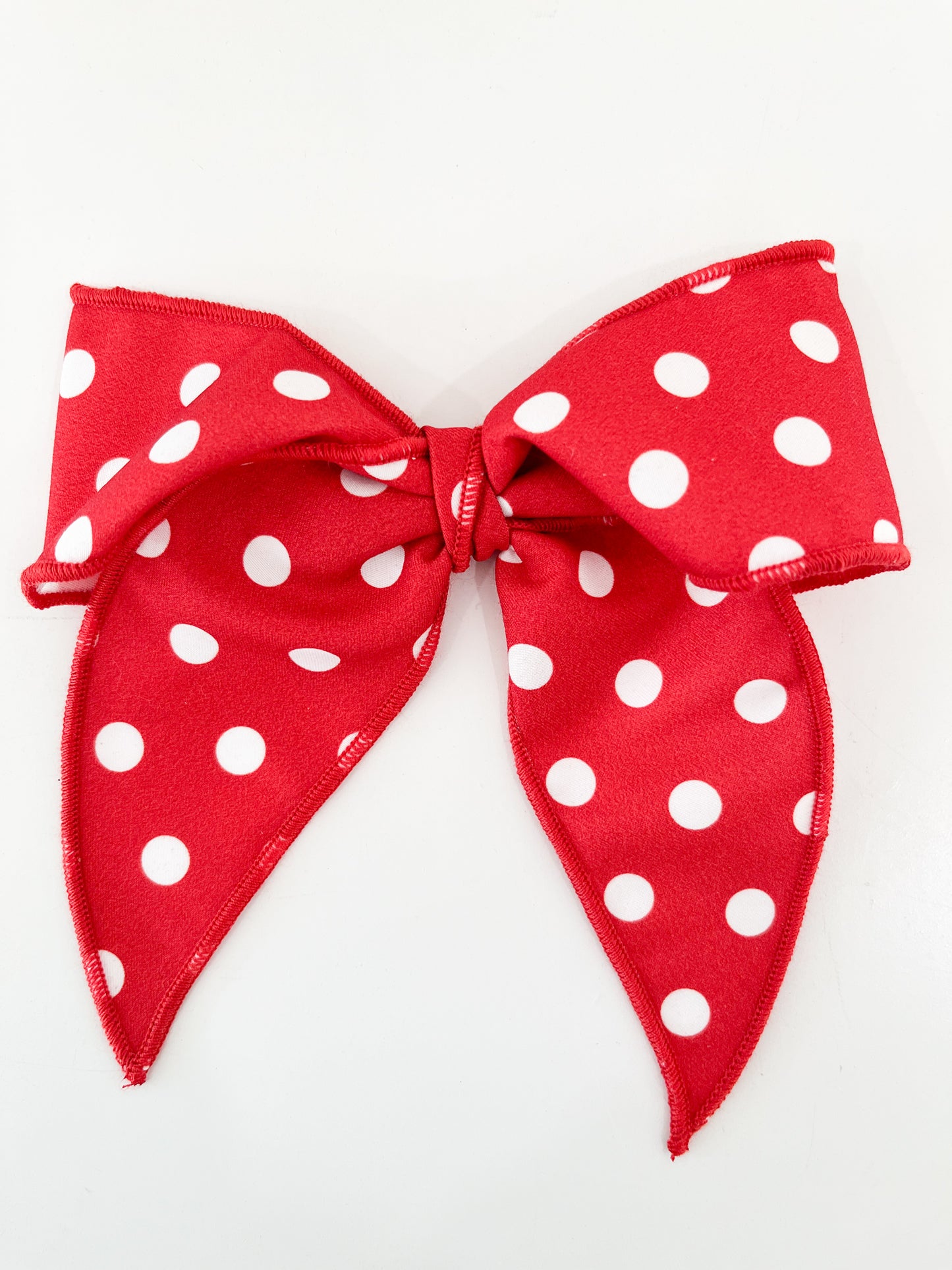 Medium Dot Print Satin Bow, Red & White - Magpies Paducah