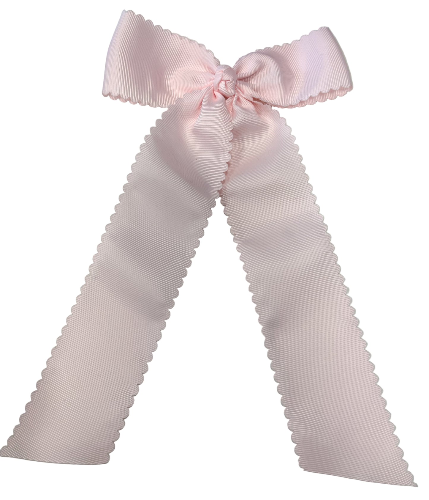 King Scallop Streamer Bow, Pearl Pink - Magpies Paducah