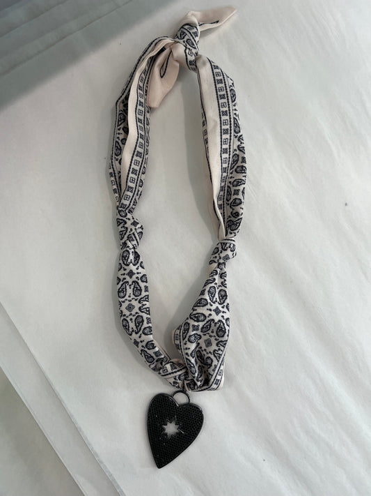 Bandana Babe Knot Scarf Necklace, Black - Magpies Paducah