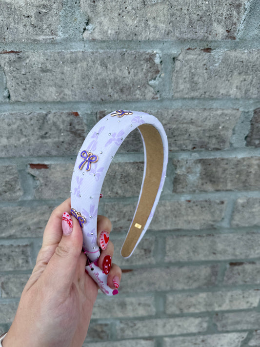 Padded Bow Crystal Charm Headband - Magpies Paducah