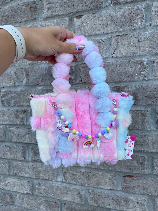 Faux fur Rainbow Charm Bag