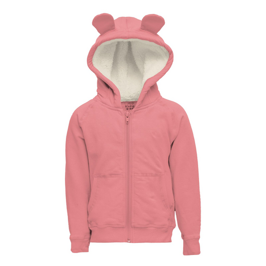 Fleece Zip Hoodie with Ears, Strawberry - Magpies Paducah