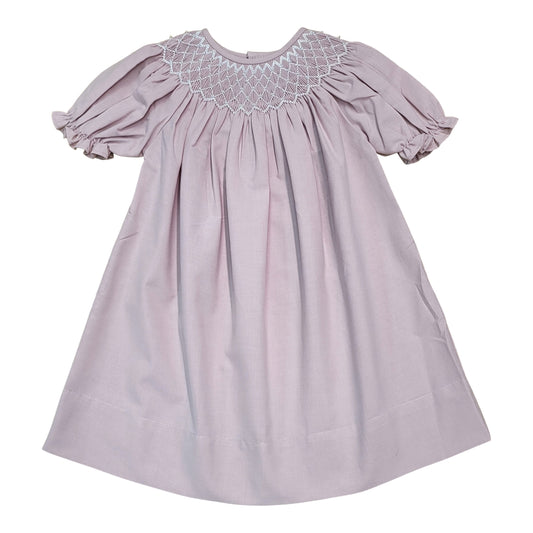 Catherine Pearl Smocked Dress, Dusty Pink - Magpies Paducah