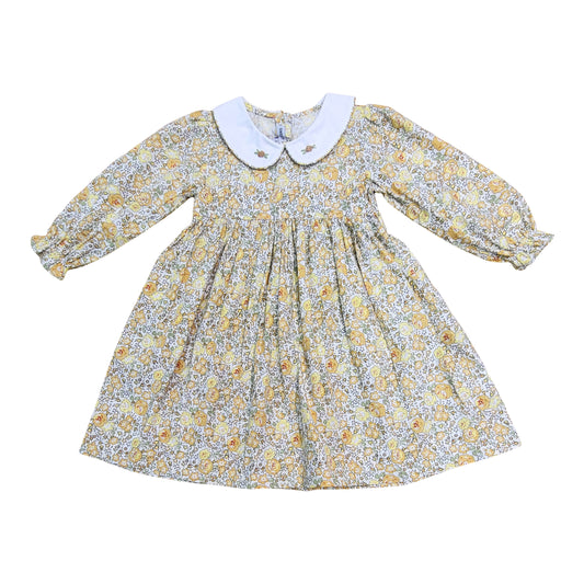 Jackie Collared Dress, Yellow Floral - Magpies Paducah