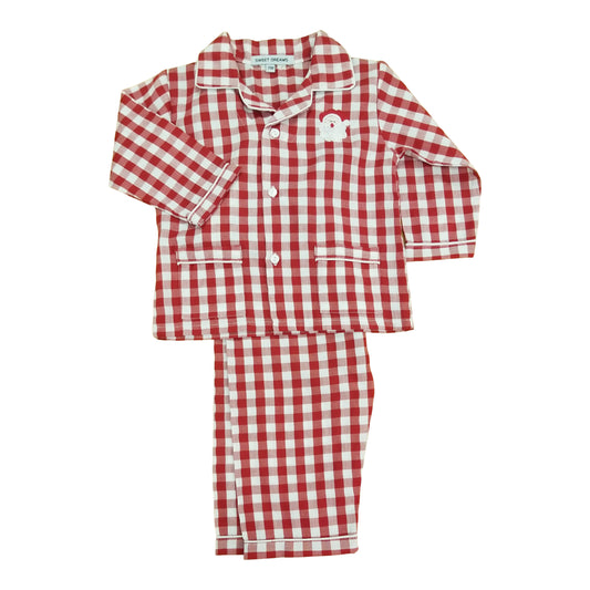Boy Pajamas, Red Gingham Santa - Magpies Paducah