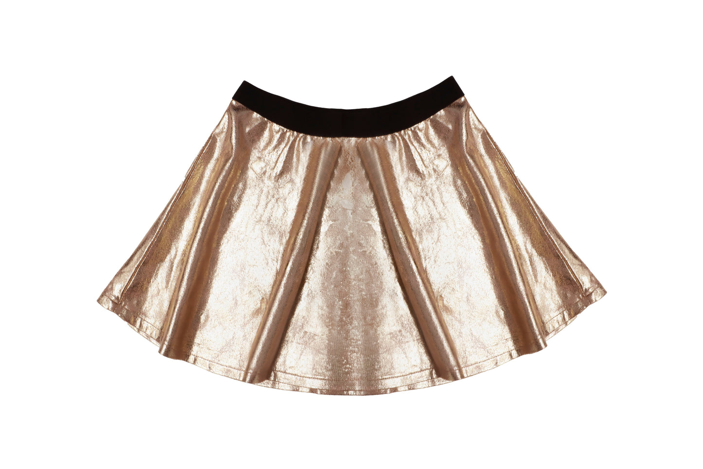 Leather Skater Skirt, Gold