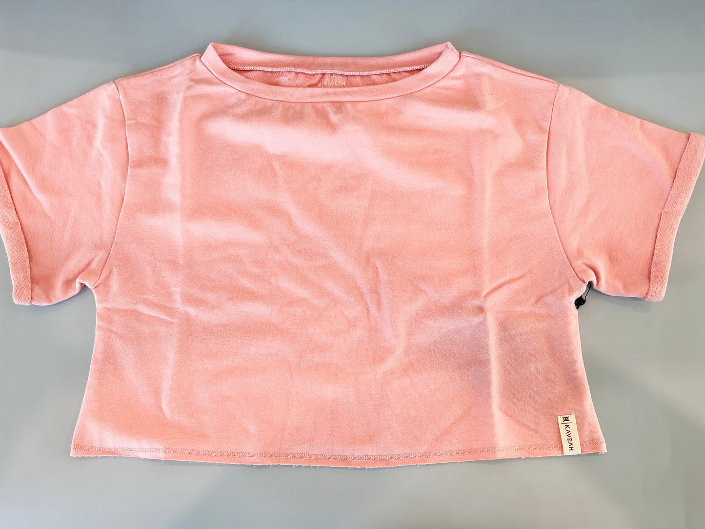 French Terry Boxy Crop Tee, Pink Icing - Magpies Paducah