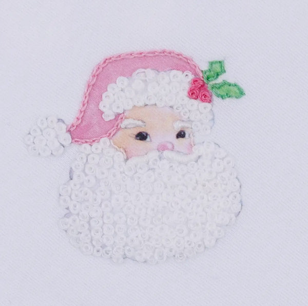 Embroidered Santa Collared Pant Set, Pink