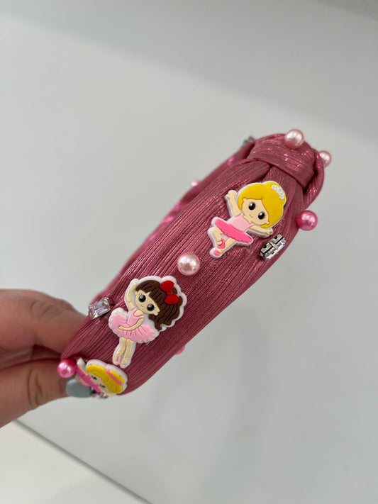 Charm Metallic Pearl Headband, Pink Ballerinas - Magpies Paducah