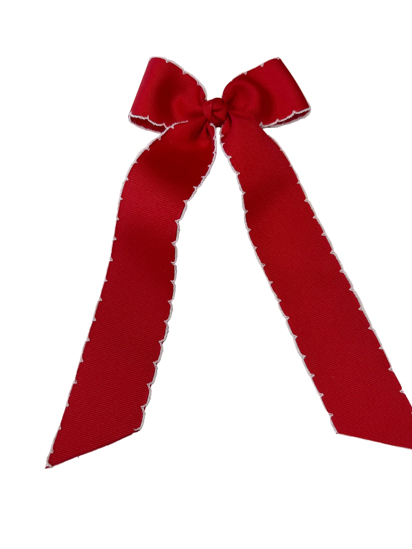 King Moonstitch Bow w/ Tails, White/Red - Magpies Paducah
