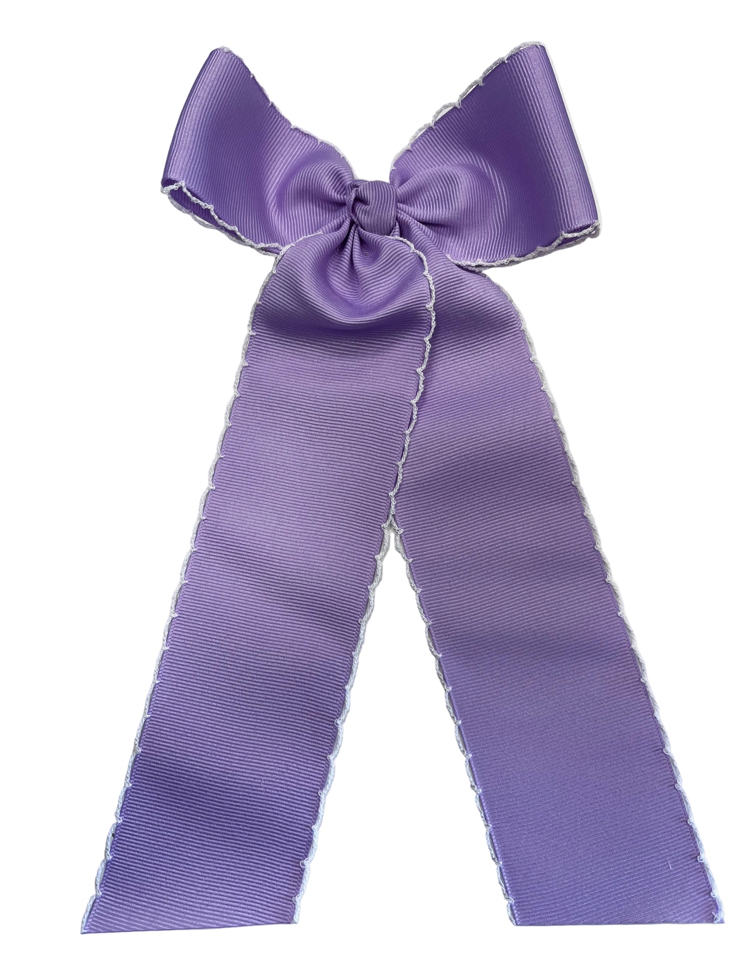 King Moonstitch Bow w/ Tails, Light Orchid/White - Magpies Paducah