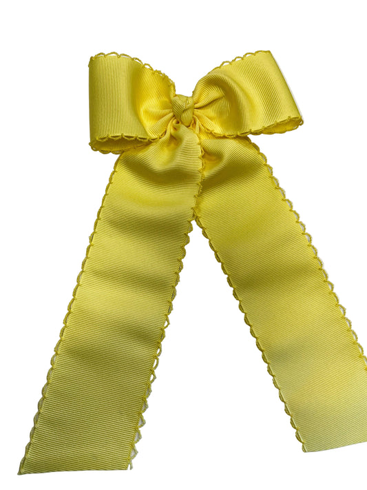 King Moonstitch Bow w/ Tails, Light Yellow - Magpies Paducah