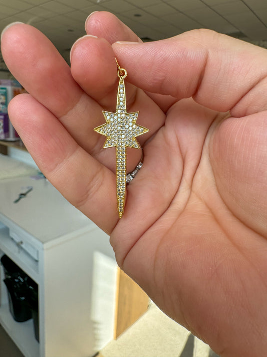 Long Pave' Star Charm