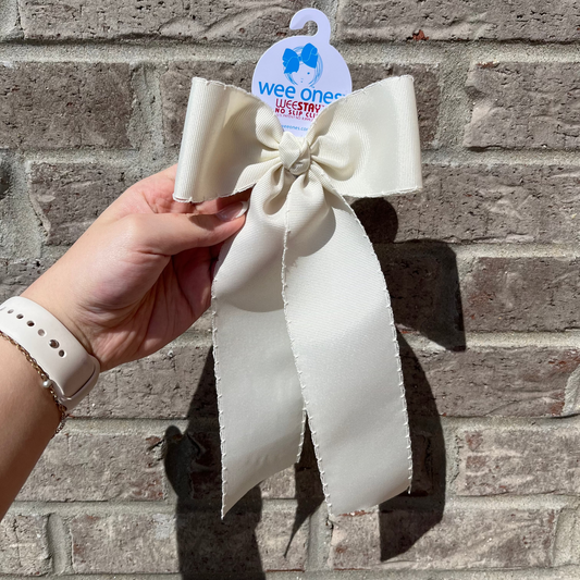King Moonstitch Bow w/ Tails, Antique White - Magpies Paducah