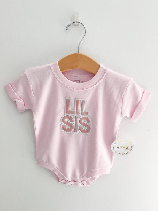 Lil Sis Patch Short Sleeve Romper - Magpies Paducah