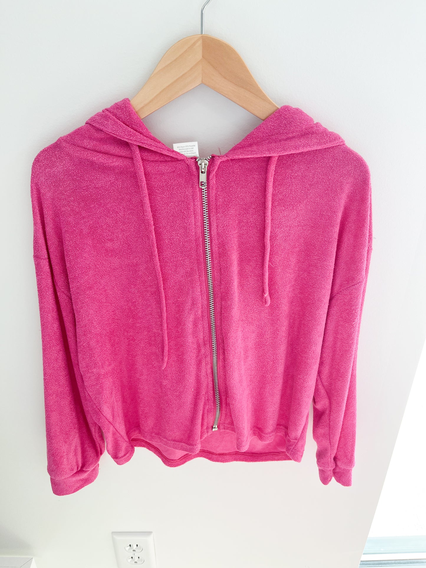 Soft Terry Zip-Up Hoodie & Short Set, Pink - Magpies Paducah