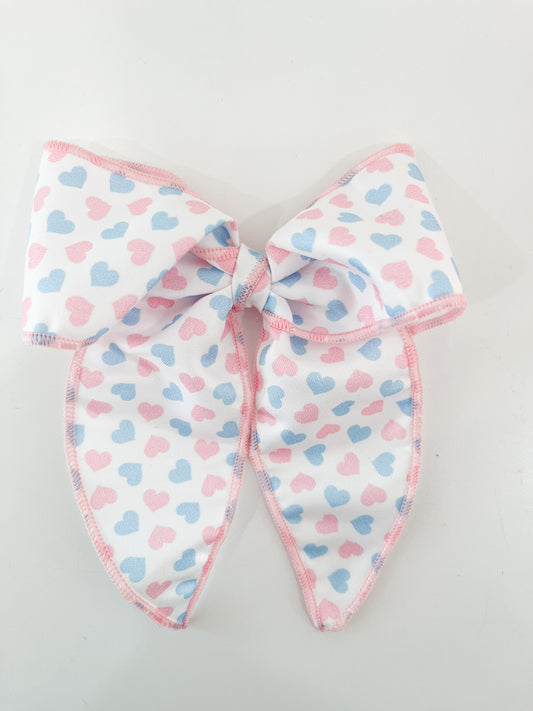 Medium Dot Print Satin Bow, Hearts - Magpies Paducah