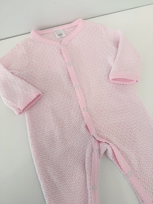 Long Sleeve Footie, Pink/Pink Trim - Magpies Paducah