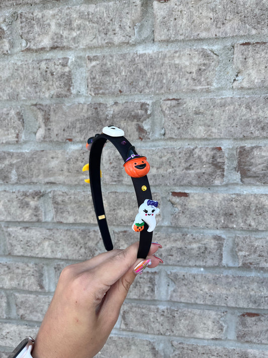 Thin Satin Halloween Charm Headband