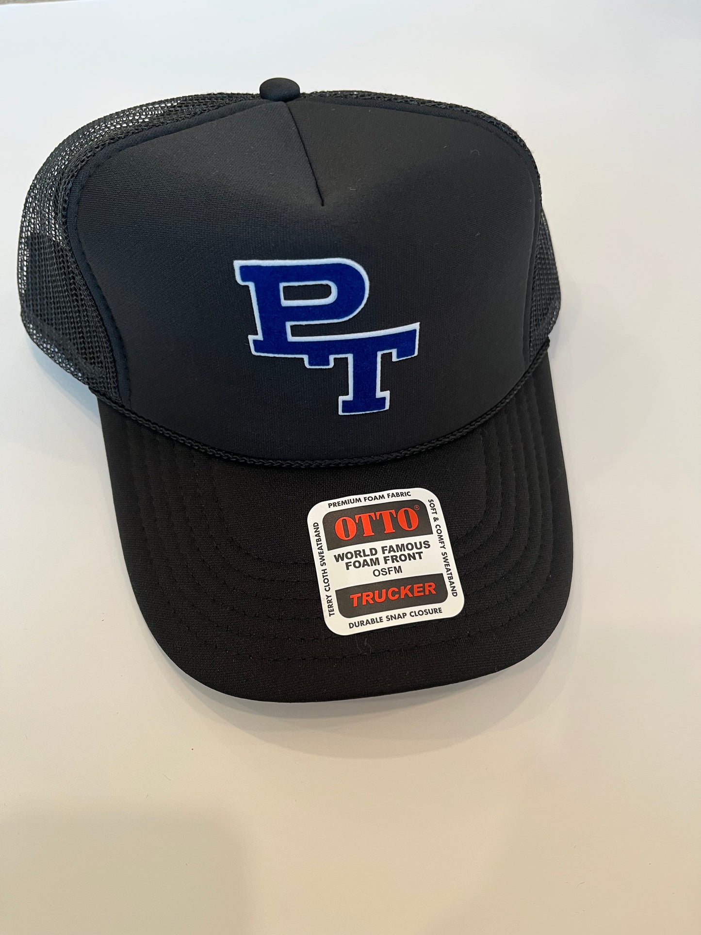 Black Trucker Hat, PT Logo