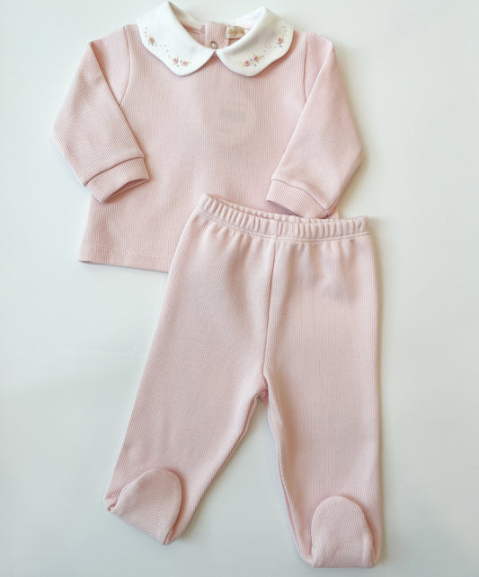 Jacquard Top + Pant Set, Pretty Bows & Roses