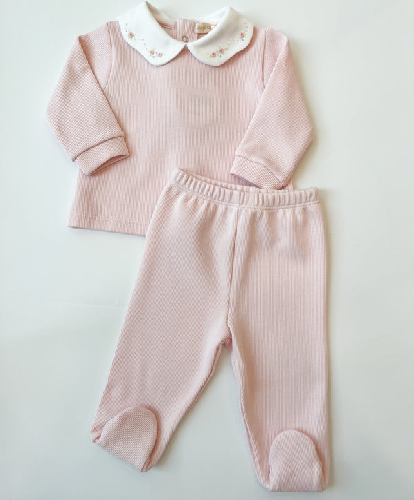 Jacquard Top + Pant Set, Pretty Bows & Roses