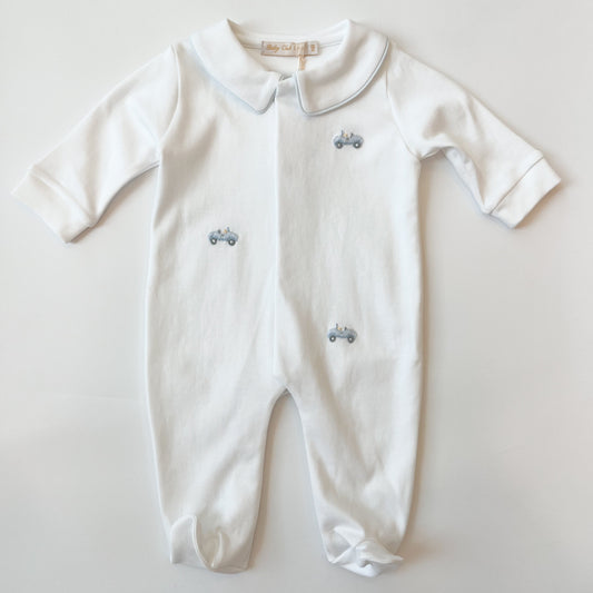 Collared Footie, Embroidered Cars