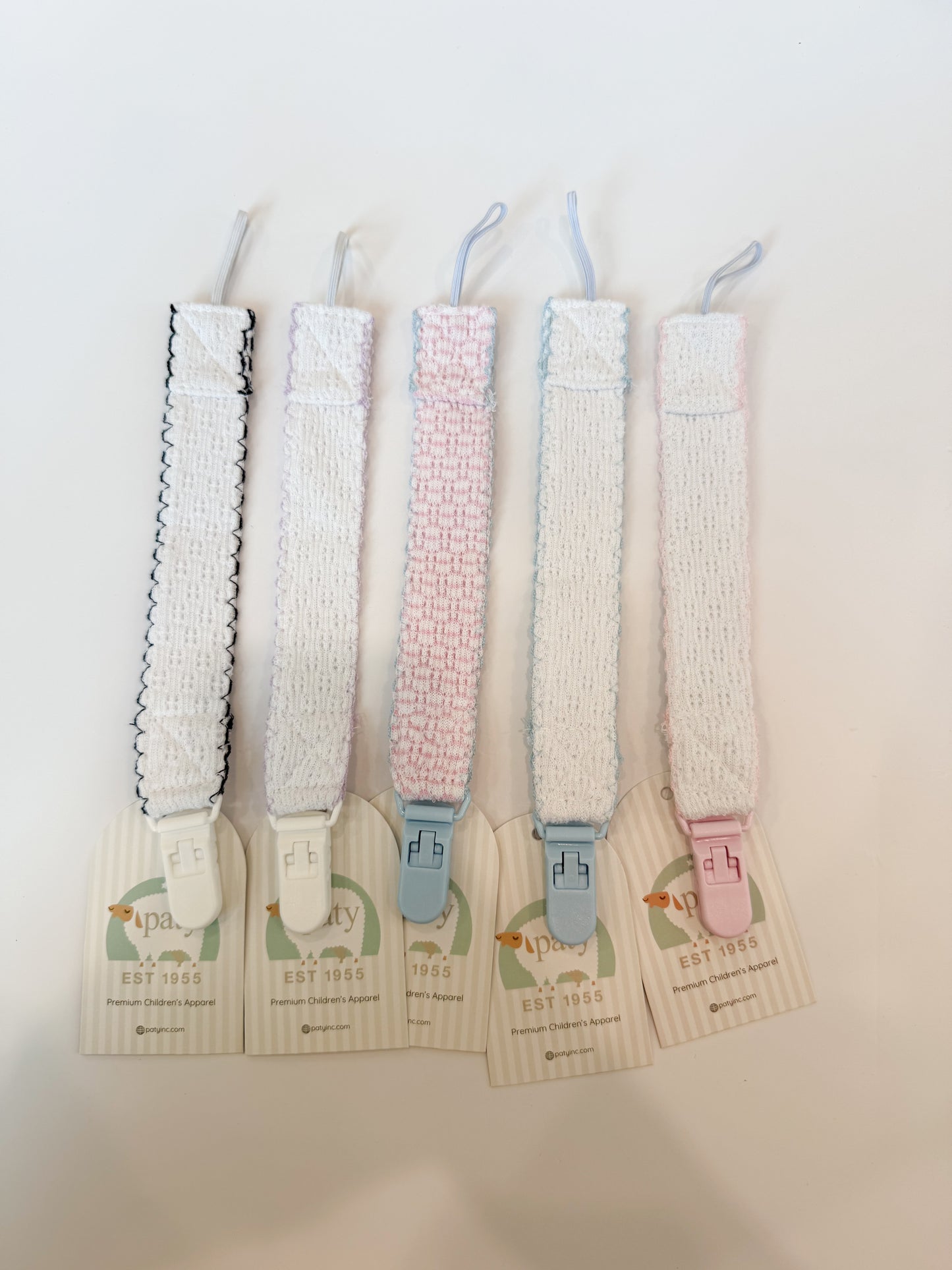 Pacifier Clip, White + Navy