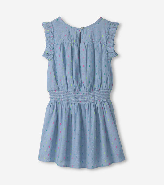 Woven Play Dress, Bright Spot Chambray - Magpies Paducah