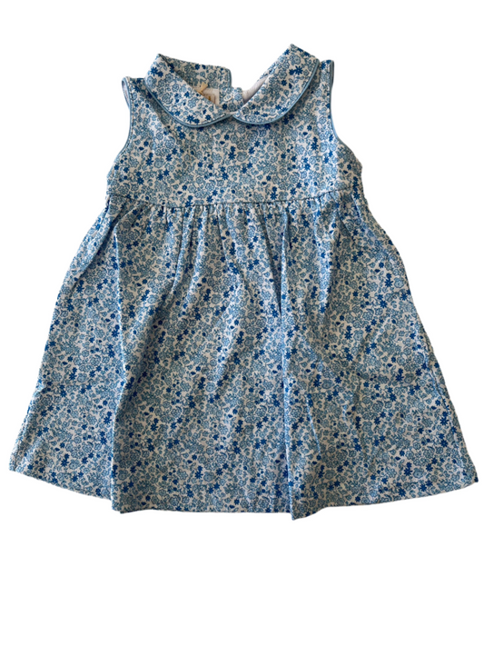 Tiny Blue Flowers Collared Dress