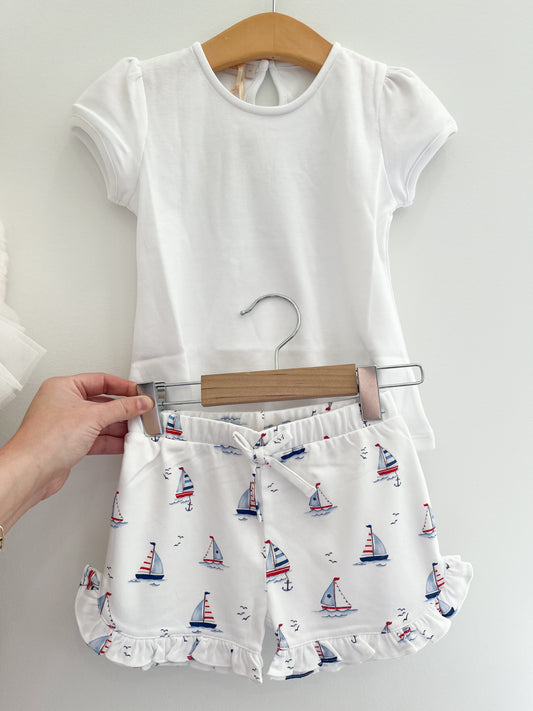Sailing Boats Toddler Short Set