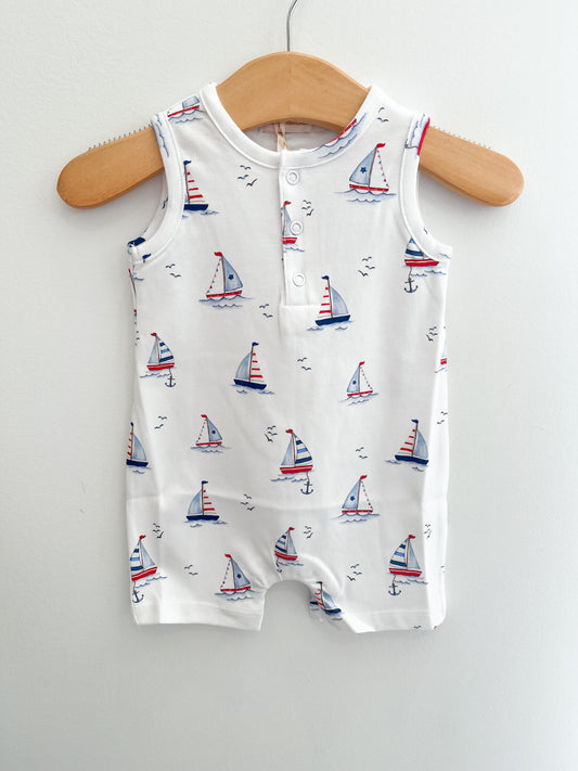 Sailing Boats Playsuit - Magpies Paducah