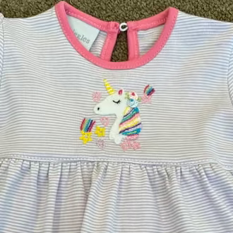Rainbow Unicorn Onesie Dress - Magpies Paducah