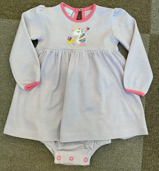 Rainbow Unicorn Onesie Dress - Magpies Paducah