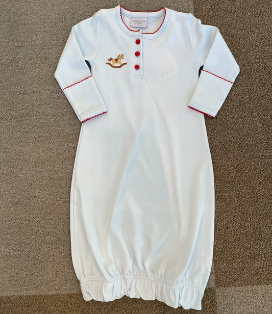 Christmas Rocking Horse Henley Gown - Magpies Paducah