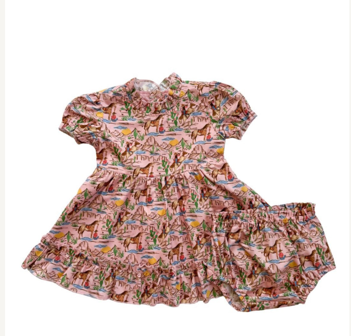 Collins Dress, Western Print - Magpies Paducah