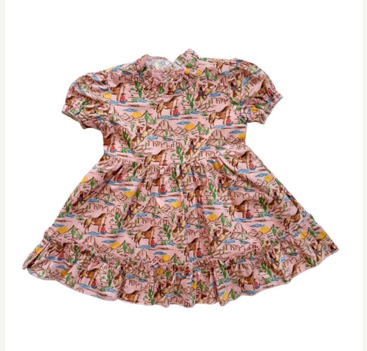 Collins Dress, Western Print - Magpies Paducah