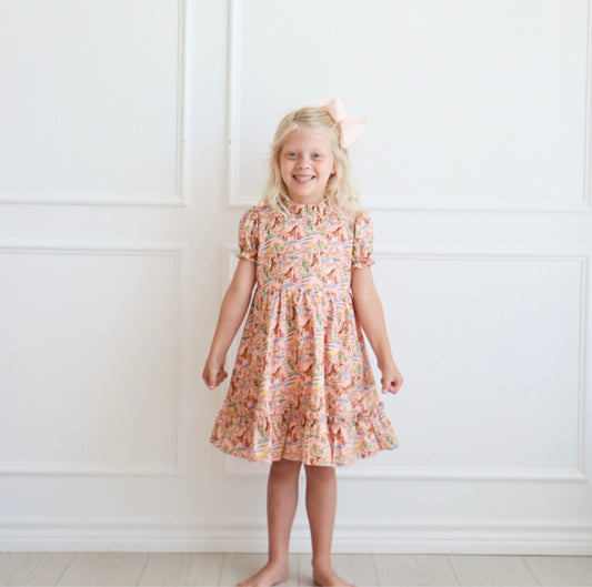 Collins Dress, Western Print - Magpies Paducah