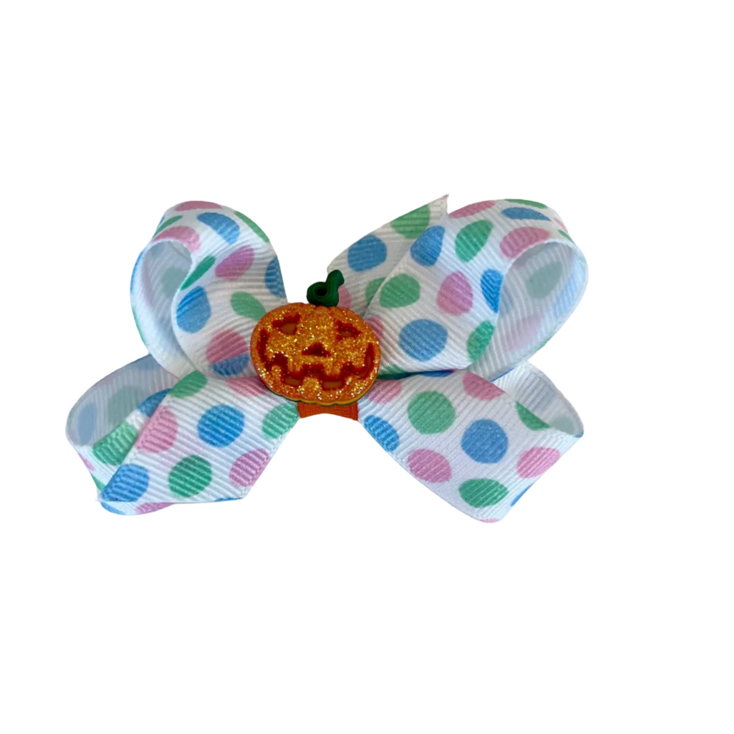 Mini Printed Bow w/ Jack-O-Lantern Charm (Assorted Styles!)
