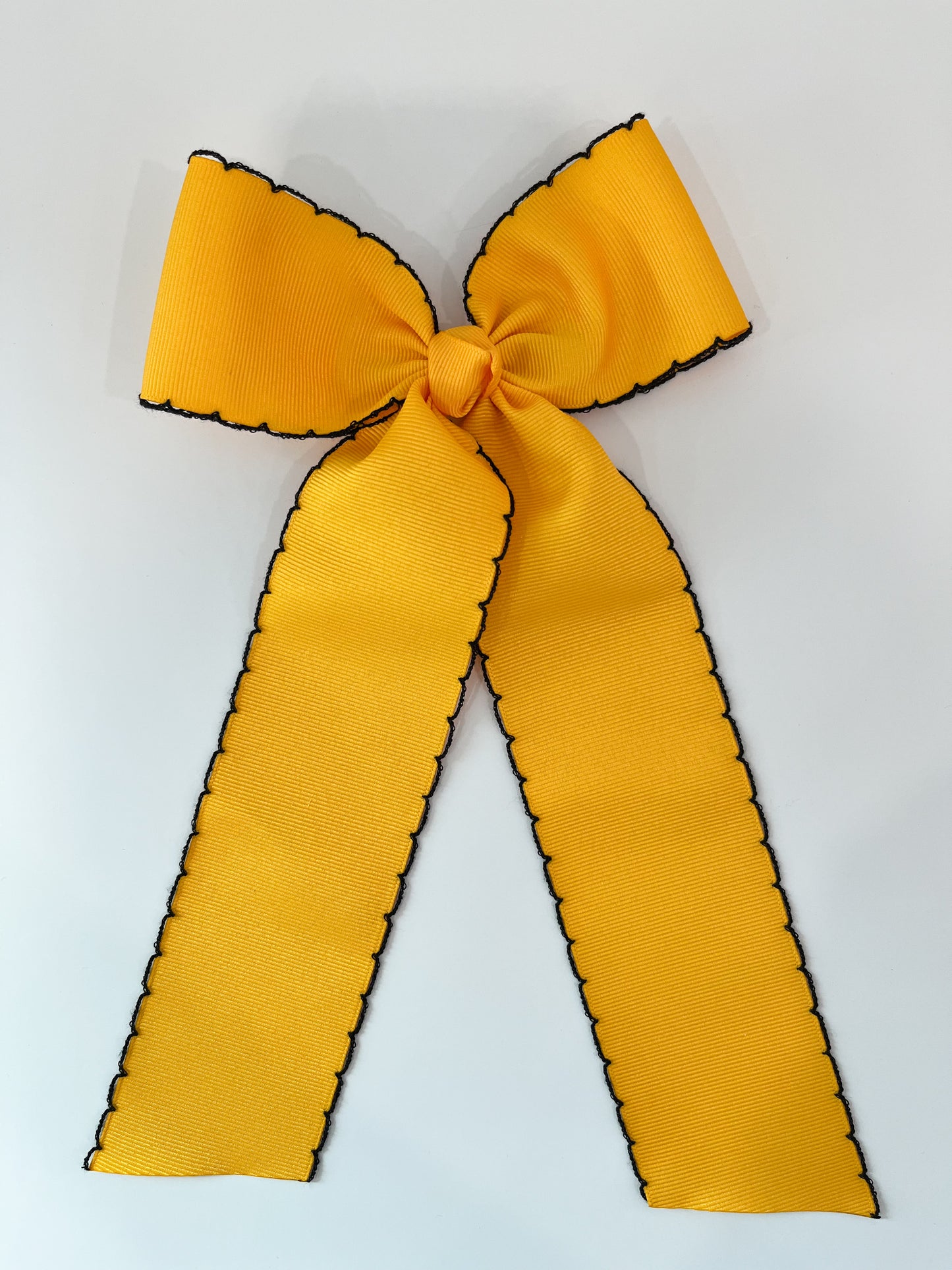 King Contrast Moonstitch Bow w/ Tails, Gold/Black