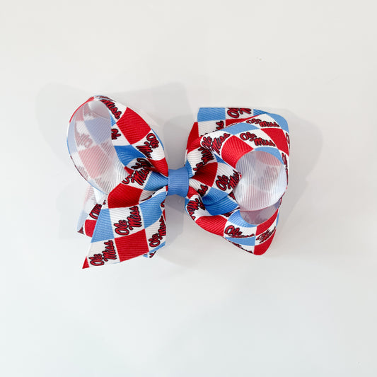 Medium Ole Miss Checkerboard Bow