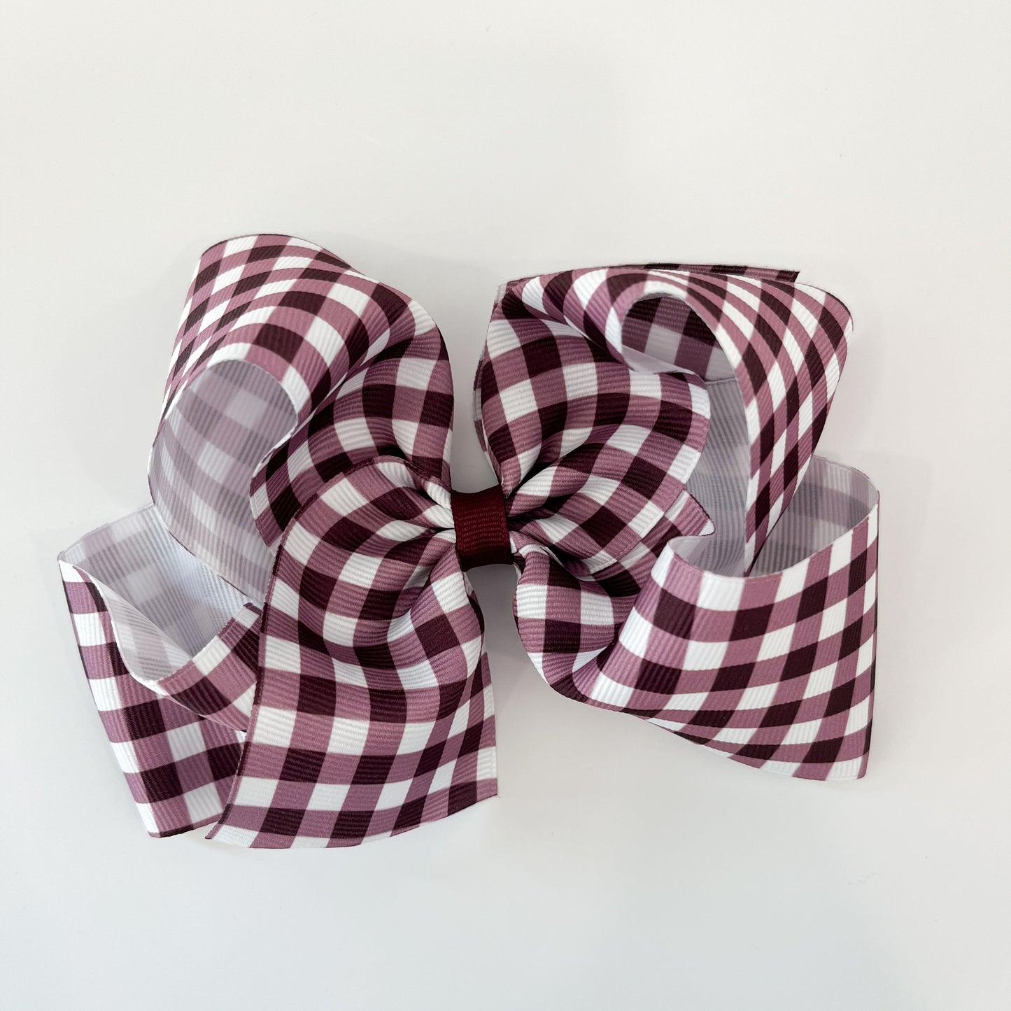King Gingham Bow, Burgundy