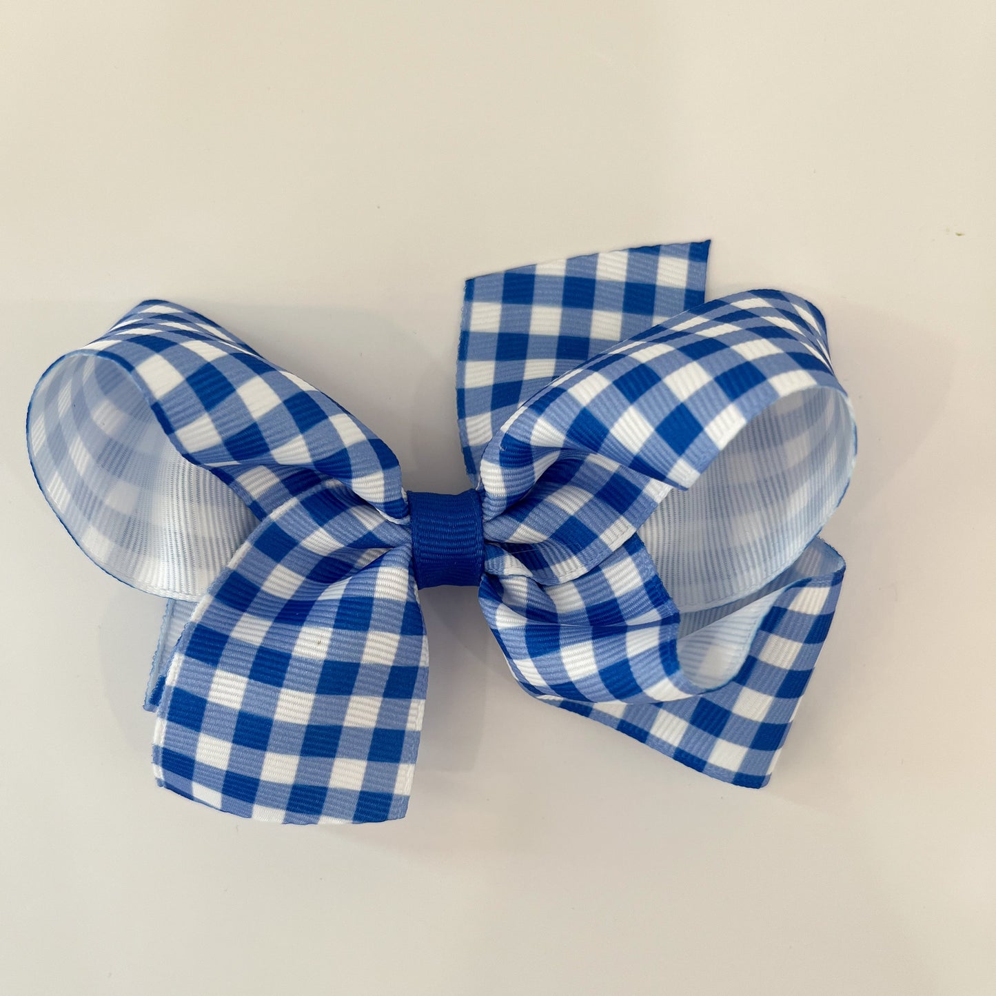 Medium Gingham Bow, Electric Blue