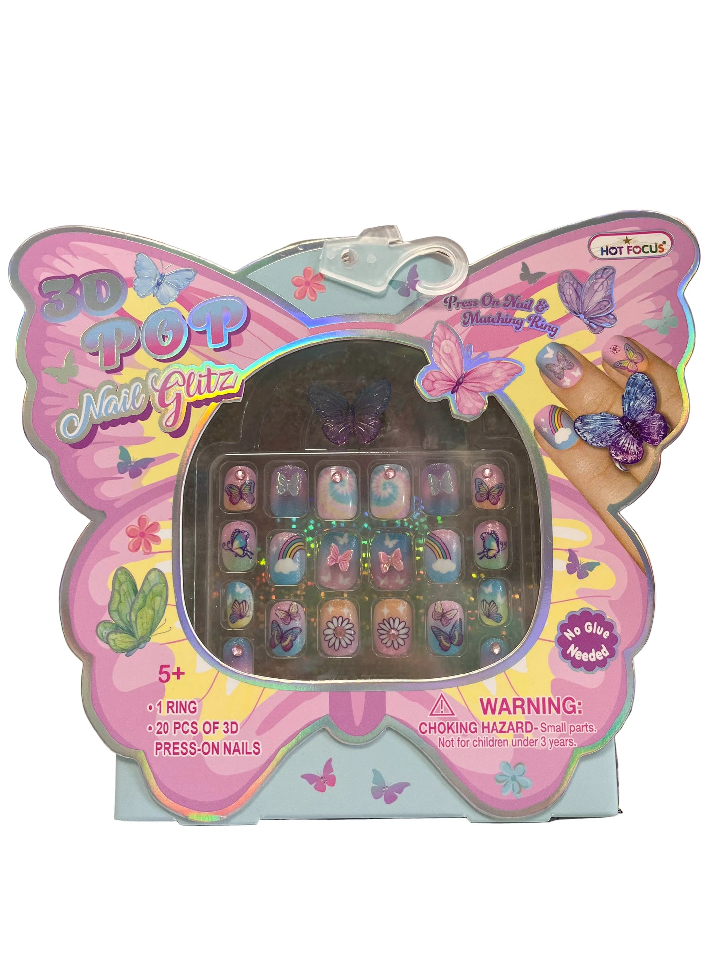 Pop Nail Glitz, 3D Tie Dye Butterfly